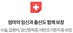 엄마의 임신과 출산도 함께 보장수술, 입원비, 임신중독증, 태반조기분리 등 보장